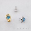 HAIL OVAL CZ CRAB THREADLESS (PUSH IN) 316L SURGICAL STEEL LABRET SET